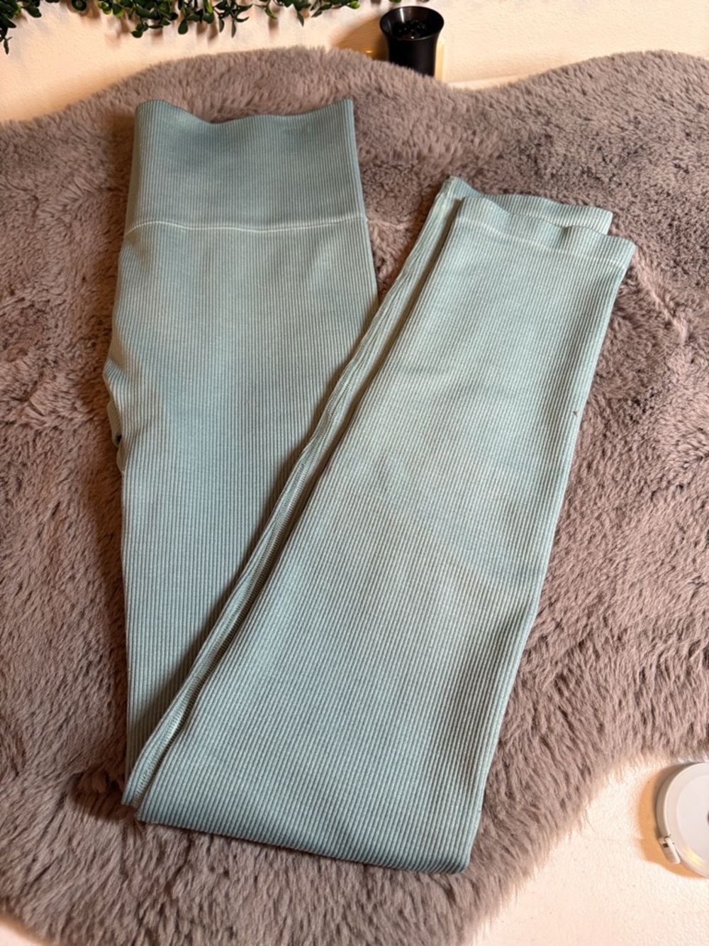 TNA Ribbed Leggings in Light Aqua Size Medium